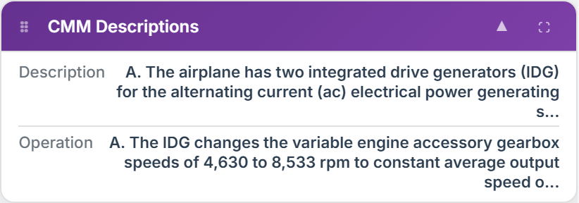 CMM Descriptions